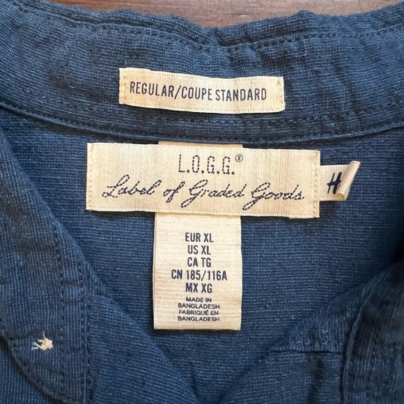 H&M Label of Graded Goods Blue Button Down Shirt - Picture 3 of 3